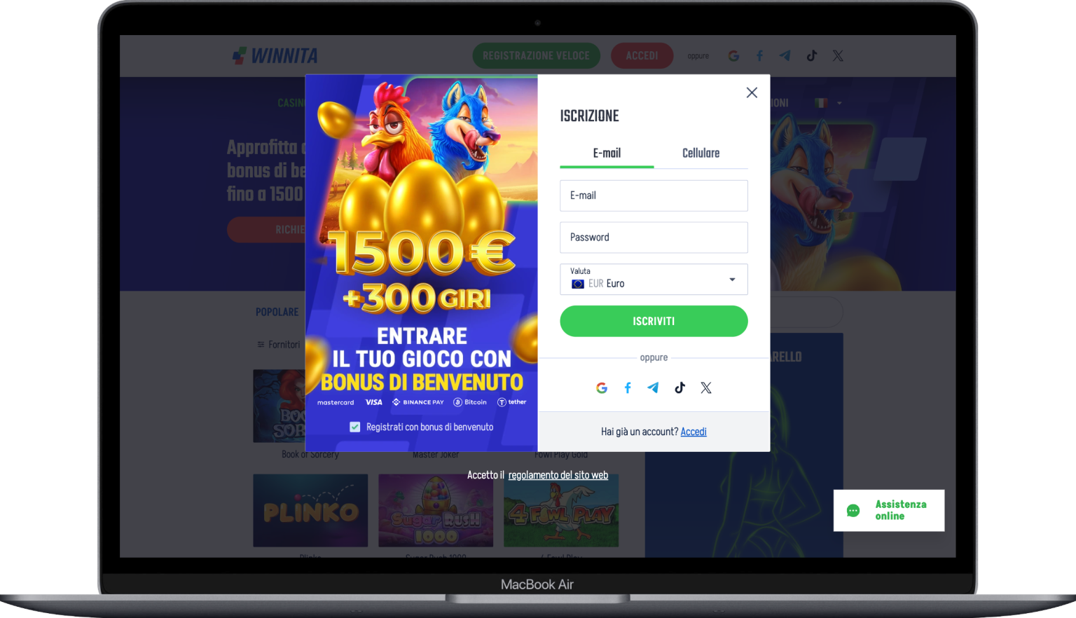 App del sito Winnita Casino